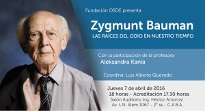 Charla del sociólogo Zygmunt Bauman, en la Fundación Osde