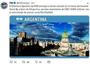 El FMI aprobó el desembolso de US$ 10.800 millones para la Argentina